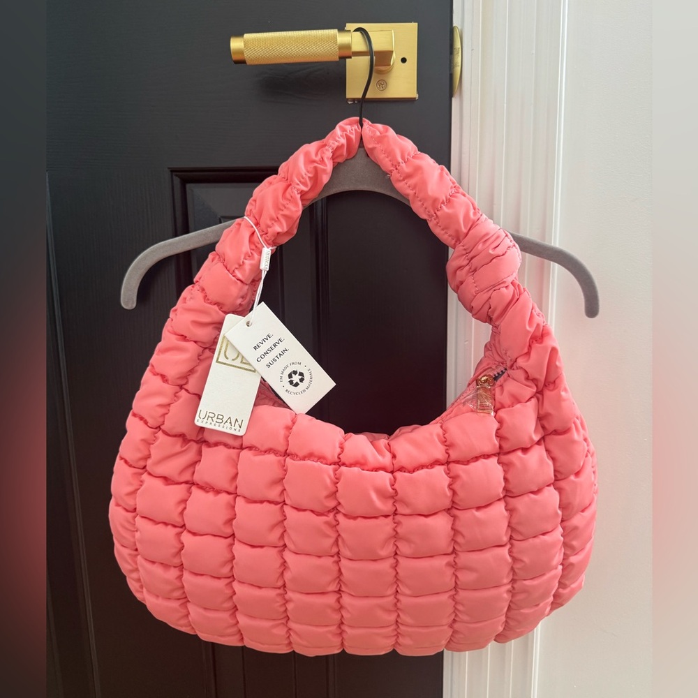 Urban Expressions Salmon Quilted Puffy Hobo Bag NWT
